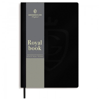Ежедневник недатир. A5, 136л., кожзам, Greenwich Line "Royal book", черный, серебр. cрез