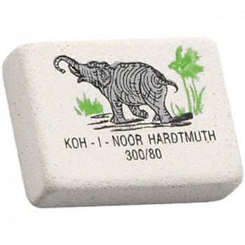Ластик Koh-I-Noor "Elephant" 300/80, прямоугольный, натуральный каучук, 26*18,5*8мм