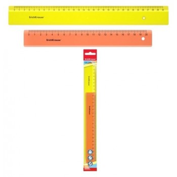 Набор из 2 линеек ErichKrause Neon; 20см и 30 см, желтый и оранжевый